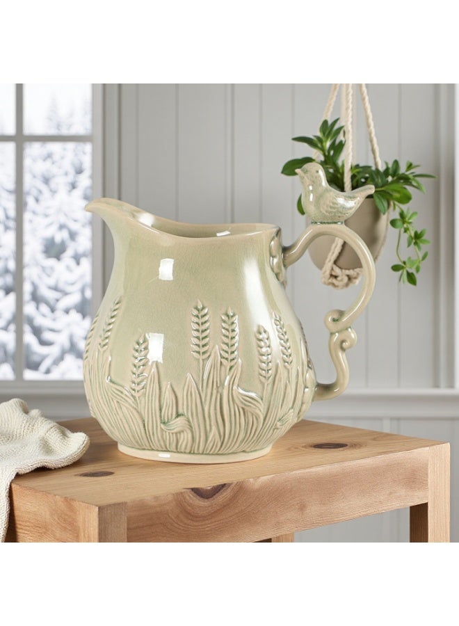 A vase with a bird-shaped handle, 8.66 inches tall, made of ceramic, suitable for home décor. - Image 1