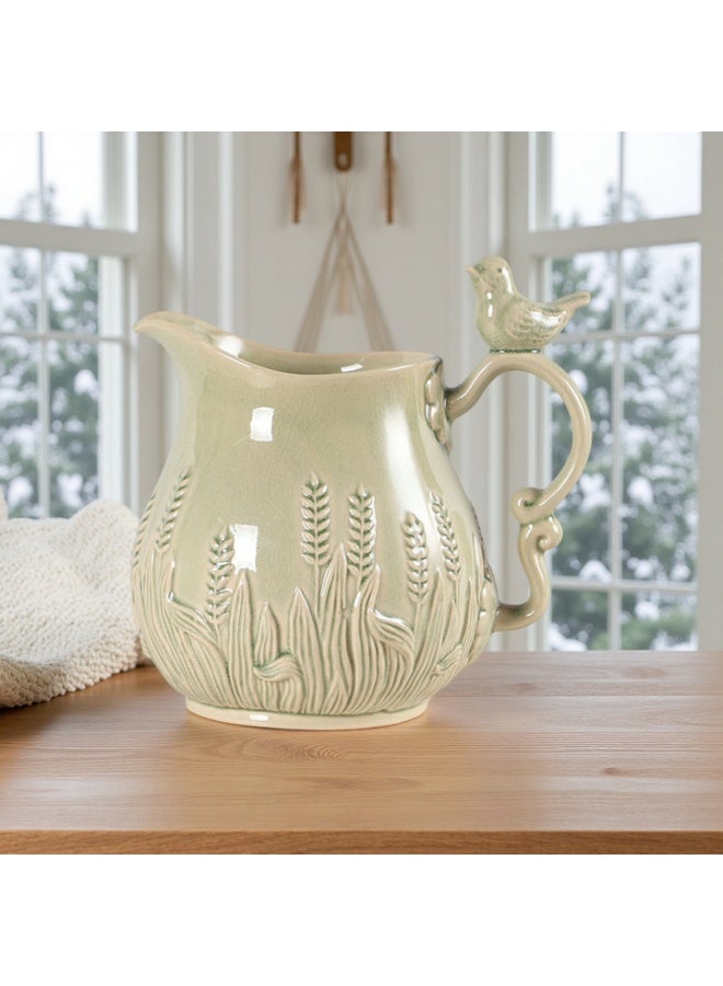 A vase with a bird-shaped handle, 8.66 inches tall, made of ceramic, suitable for home décor. - Image 4