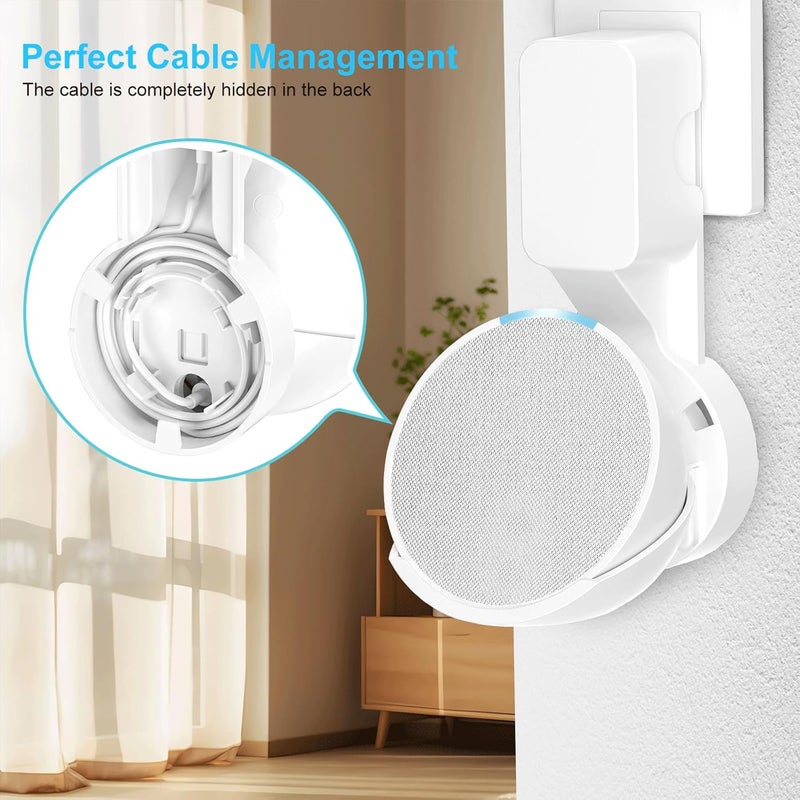 ZUOLACO Wall Mount Holder for Pop, Outlet Hanger Stand for Pop, Built-in Cable Management, White - Image 4