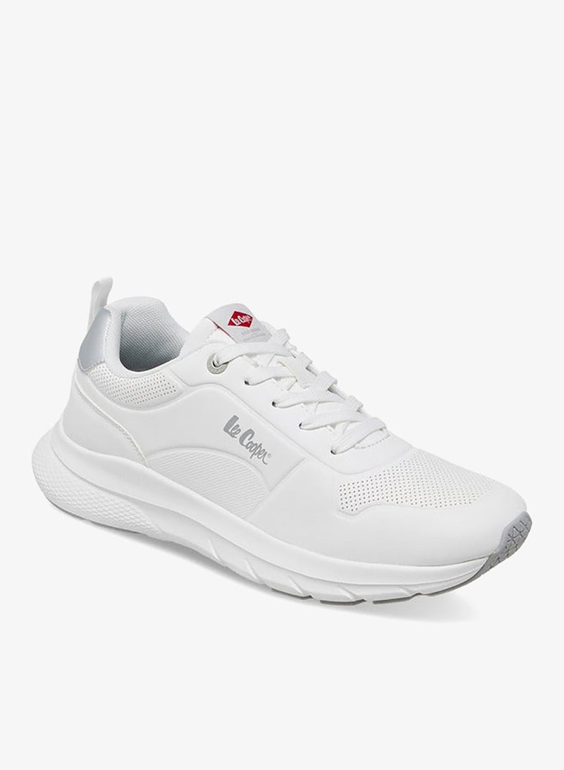 Lee Cooper Men's Logo Print Sneakers with Lace-Up Closure - Image 2