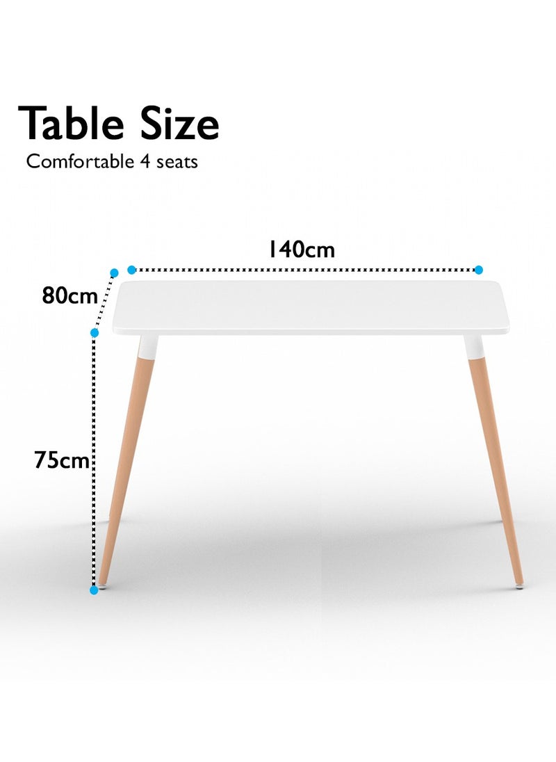 Mahmayi - Mahmayi Cenare 140 X 80 Modern Dining Table - White - Image 1