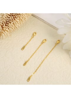 KINBOM 3pcs Sterling Silver Necklace Extenders, 1/2/3 Inches Necklace Extension Chain Jewelry Extenders Extension Chain for Jewelry Making Necklace Bracelet Anklet (Gold)  - Image 2