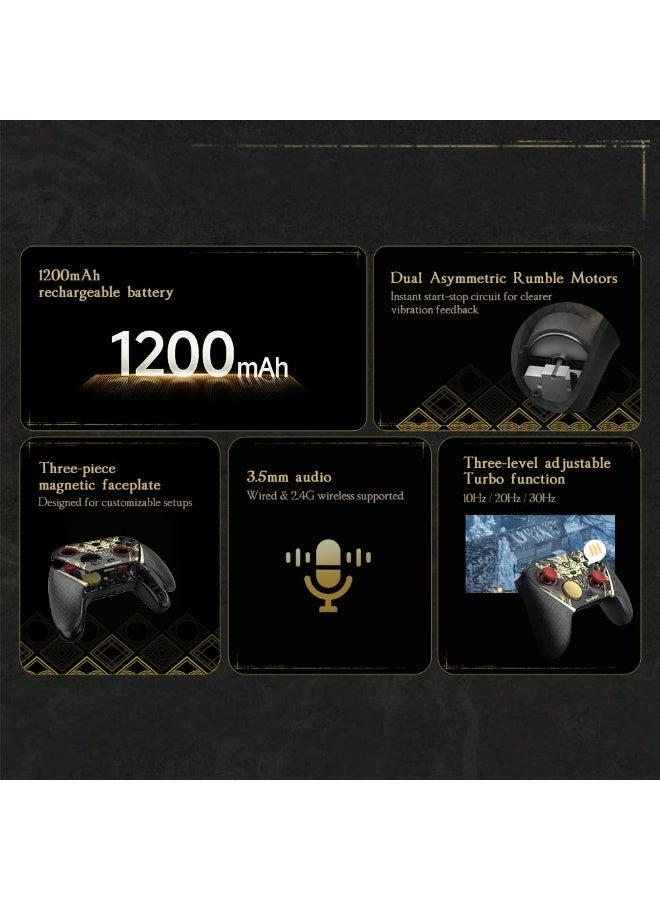 جيم سير وحدة تحكم لاسلكية GameSir G7 Pro 8K للكمبيوتر الشخصي، لعبة Nioh 3 - معدل استجابة 8000 هرتز، سلكية و2.4 جيجا هرتز، عصا تحكم TMR مانعة للانحراف، أزرار تحكم تناظرية بتقنية هول، لوحة ألعاب رياضية إلكترونية لأجهزة الكمبيوتر التي تعمل بنظام ويندوز مع منفذ صوت 3.5 ملم - Image 5