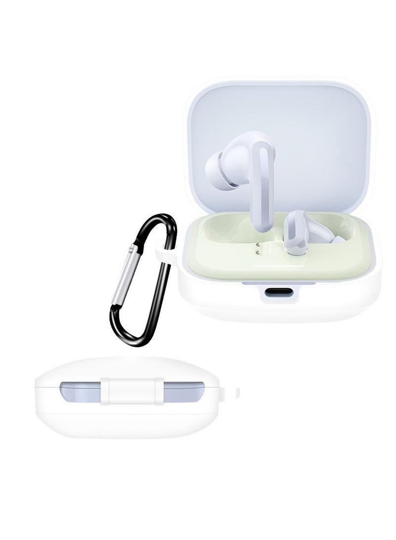 Earphone Protective Case Suitable For Xiaomi Redmi Buds 5 Cover Shockproof Shell Washable Silicone Housing Anti Dust Sleeve Frame (White)