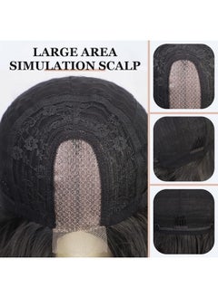 Alanhair Alanhair Gray Ombre Sliver Straight Short Bob Synthetic Heat Resistant Fiber Wig for Women Middle Part Natural Looking Heat Resistant Fiber Nature Synthetic Wigs  - Image 5