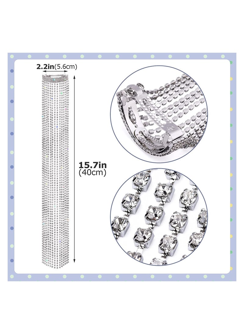MissTiara - Rhinestones Long Chain Tassel Hairwear Braid Hair Shiny Hairpin for Women Girls Jewelry Ponytail Holder  Chains Length 40cm - Image 1