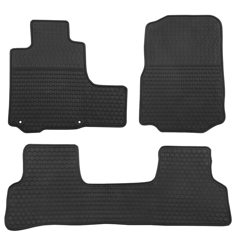 Matericuo Car Floor Mats Custom Fit for Honda CRV 2007-2011 Full Black Rubber Auto Liner Mats All Weather Protection Heavy Duty Odorless - Image 1