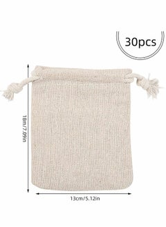 KASTWAVE 30Pcs Cotton Gift Bags Biodegradable Bags with Drawstring Diy Craft Gift Bags Burlap Canvas Pouches Bags Sack Drawstring Wedding Party Favor Jewellery Pouches Storage Wrap Gift Bags  - Image 4