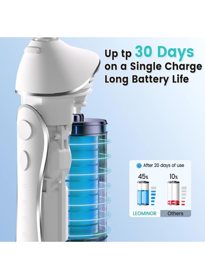 H2ofloss Water Dental Flosser Pick for Teeth, 300ML Portable Oral Irrigator Upgraded Tank Removable,IPX7 Waterproof, Rechargeable Travel Teeth Cleaner, Professional Electric Flossing Machine(White) white - Image 4