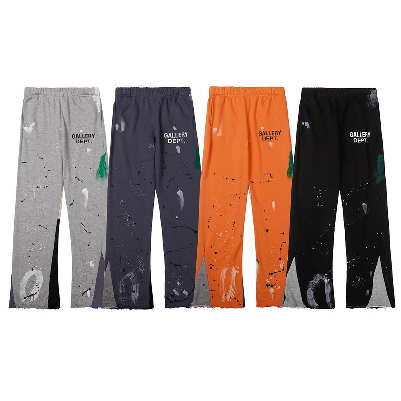 Vintage High Street Gallery Splash Ink Graffiti Sweatpants Straight-Leg Casual Pants For Men And Women Dept - Image 2