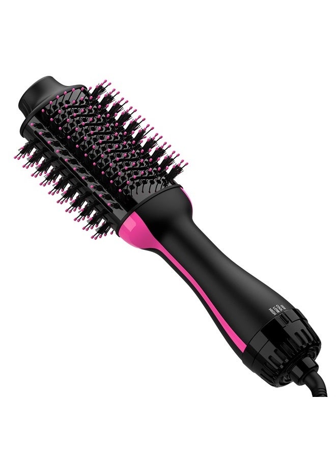 Hair Dryer Brush Blow Dryer Brush in One Upgraded 4 in 1 Hair Dryer and Styler Volumizer with Negative Ion Anti-frizz Ceramic Titanium Barrel Hot Air Brush Hair Straightener Brush 75MM Oval Shape