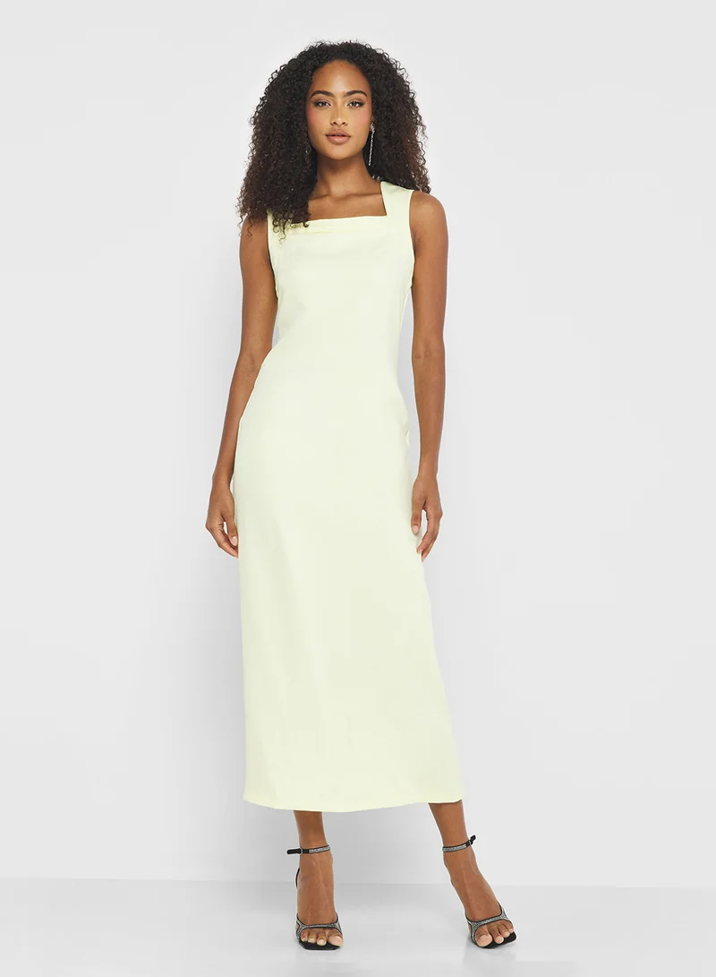 جينجر Square Neck Bodycon Dress