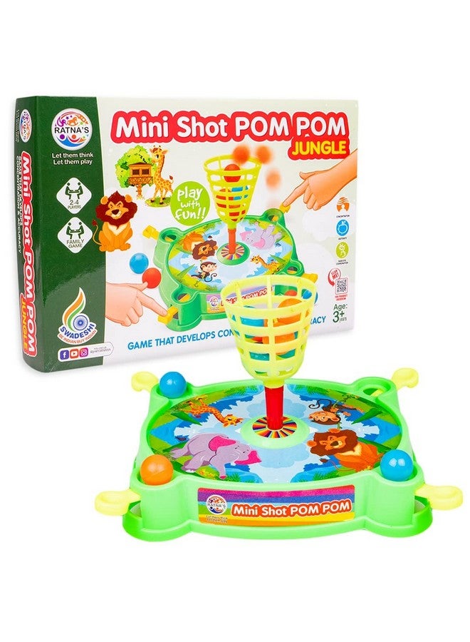 Ratna's Mini Shot Pom Pom Jungle Printed Basket Ball Family Board Action Game to Play with Fun - Image 3