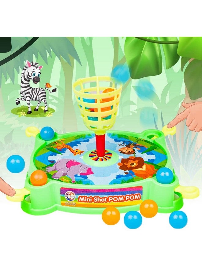 Ratna's Mini Shot Pom Pom Jungle Printed Basket Ball Family Board Action Game to Play with Fun - Image 2