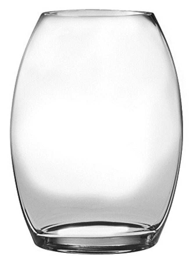 بارسكي - مزهرية زجاجية مصنوعة يدويًا - بيضاوية الشكل - شفافة - ارتفاع 8.5 بوصة (22.5 سم) - صنع في أوروبا