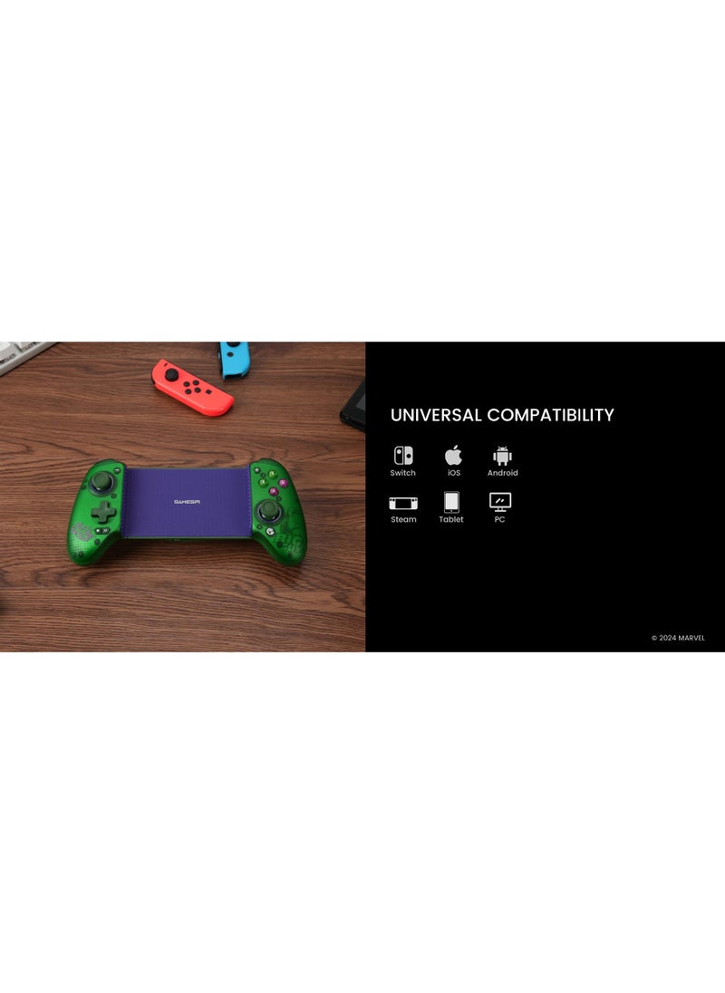 Classic Gamepad GameSir G8 Plus Hulk Wireless Bluetooth Mobile Gaming Controller for Android iOS Switch Steam iPad PC with Hall Effect Joysticks Hall Trigger 6-Axis Gyro 1000mAh Battery