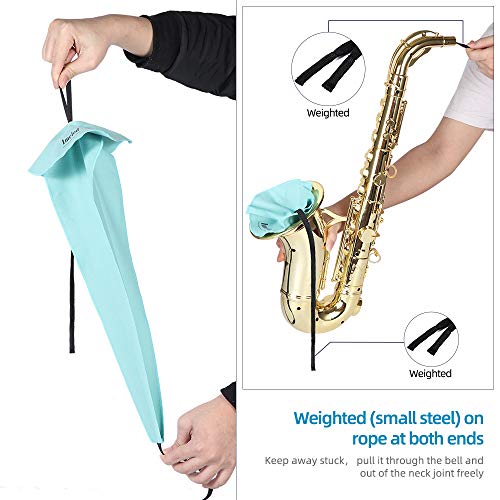 Imelod Saxophone Cleaning kit with Case for Alto Tenor Clarinet Flute and other Wind & Woodwind Struments Including Sax Cleaning Cloth(4pcs),Mouthpiece Brush(Light Blue) - Image 3