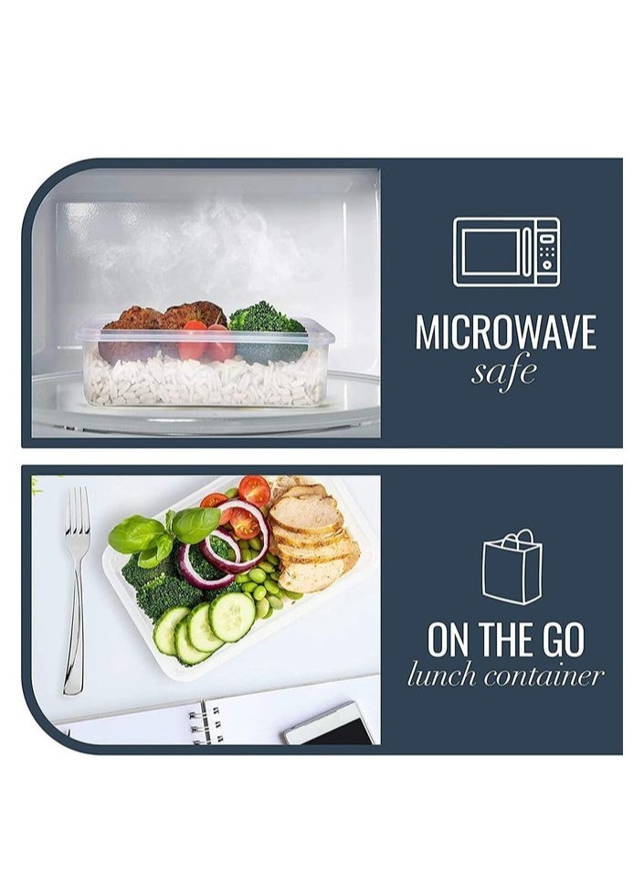 MahMir - MahMir® Airtight Meal Prep Container Set with Locking Lids, 12pcs Re-usable Plastic Food Storage Containers, Stackable Kitchen Organizer Boxes, BPA Free & Microwave Freezer Dishwasher Safe 12pcs Set - Image 1