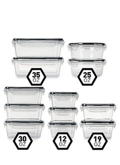 MahMir® Airtight Meal Prep Container Set with Locking Lids, 12pcs Re-usable Plastic Food Storage Containers, Stackable Kitchen Organizer Boxes, BPA Free & Microwave Freezer Dishwasher Safe 12pcs Set - pzsku/Z0BEDAFCA7ED857A292B0Z/45/_/1702659125/b3a27fc4-5de4-43c6-be64-b430a35fc9b3