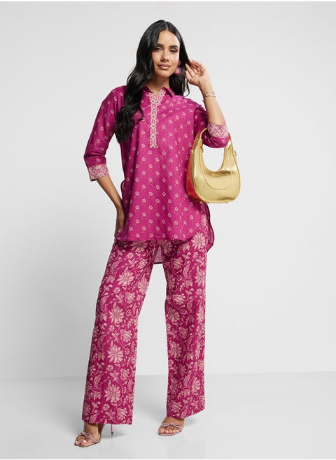 Printed Kurta & Palazzo Set