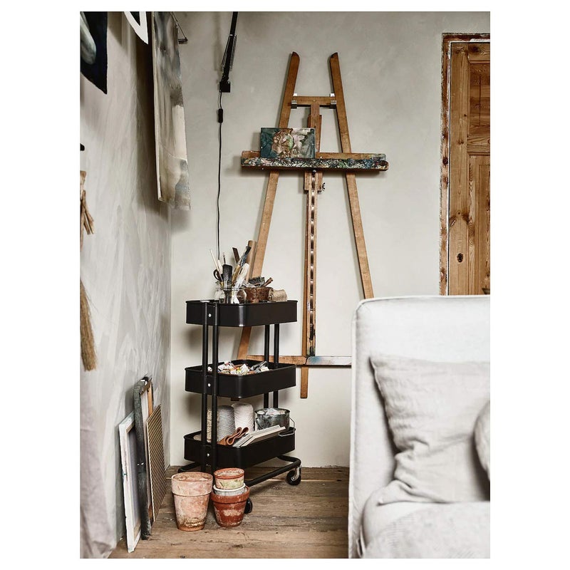 AASHRO MALL 3Tier Kitchen Storage Trolley Rack with Caster Wheels Rolling Cart Metal Utility SpaceSaving Home Storage Organizer Racks and Self with Wheel - Image 4