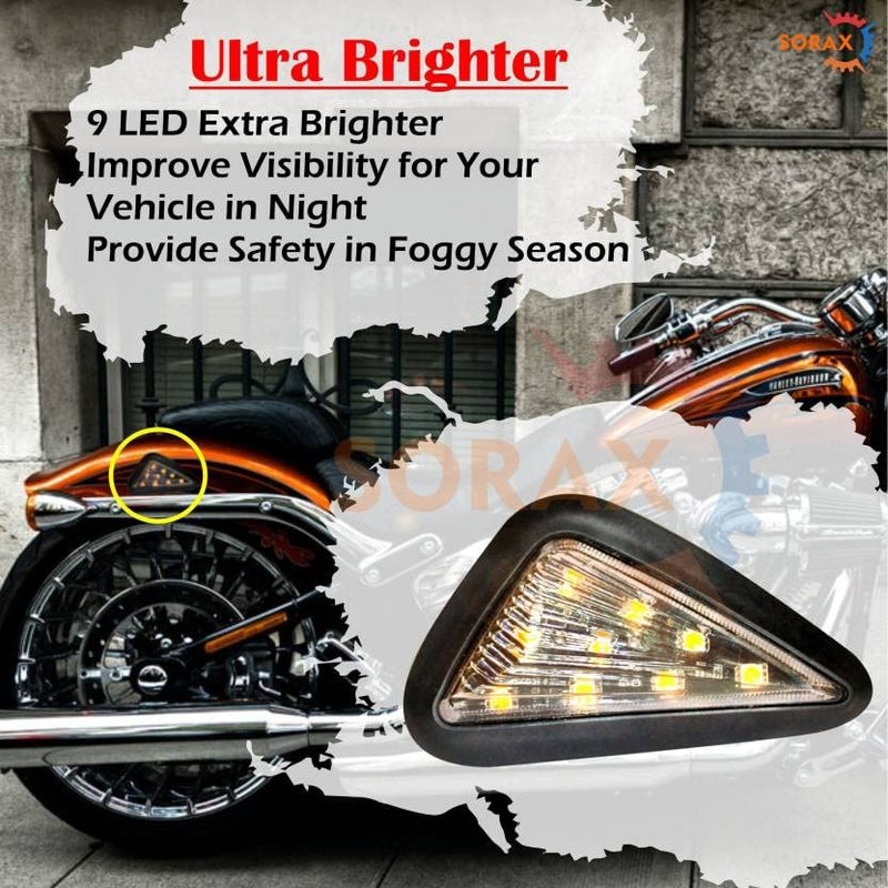 Asryd مصباح مؤشر LED أمامي وخلفي وجانبي لياماها R15، R15 V1، R15 V2، CBR 250، CBR 150 R، نينجا 250 (برتقالي) - Image 5