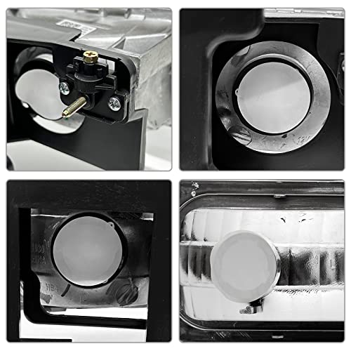ADCARLIGHTS Headlight Assembly with Bumper & Corner Lights for 1994-1998 GMC C10 Sierra Suburban Yukon Chrome Housing Amber Reflector Left Right W/O Bulbs - Image 3