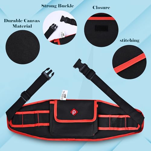 PAHAL 24 Inch Adjustable Nylon Tool Belt – Heavy Duty 7 Pocket Utility Work Belt with Tool Pouch for Electrician, Technician, Carpenter, Plumber & Service Engineer, Durable Waist Tool Organizer - Image 3