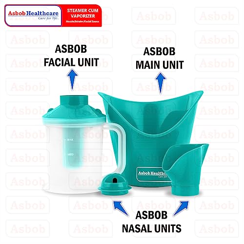 Asbob 3 in 1 steamer for cold and cough, vaporizer steamer for cough,cold and facial, steam inhaler & vapourisers for adults - 1.15 Meter - Image 2