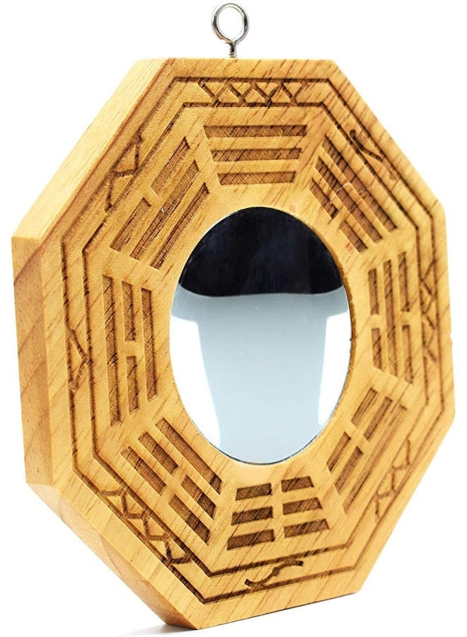 better us Feng Shui Wood Chinese Bagua Mirror 4 Inch (Convex) - Image 2
