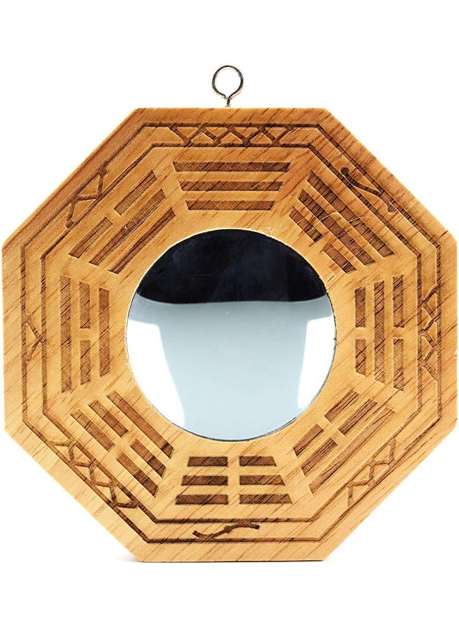 better us Feng Shui Wood Chinese Bagua Mirror 4 Inch (Convex) - Image 1