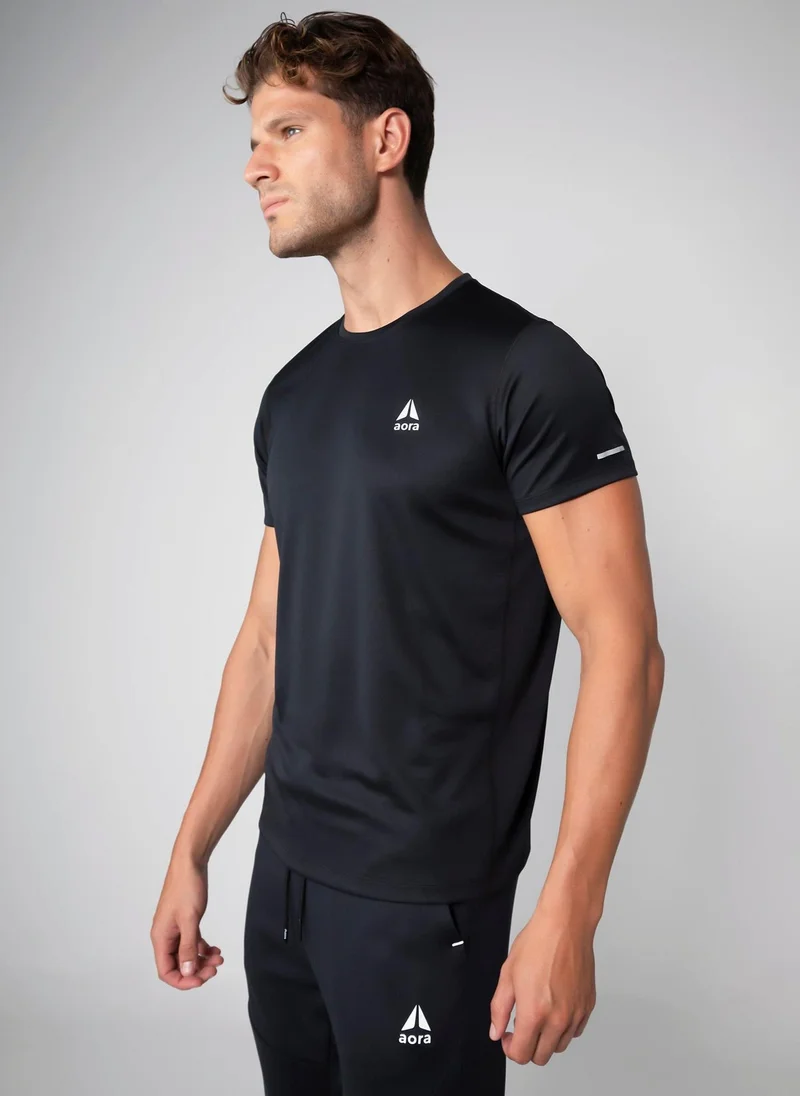 Aora  Aora Men's Ultralight Mesh Tee – Quick-Dry, High Ventilation, Barely-There Feel – Black for Men | Best Price UAE