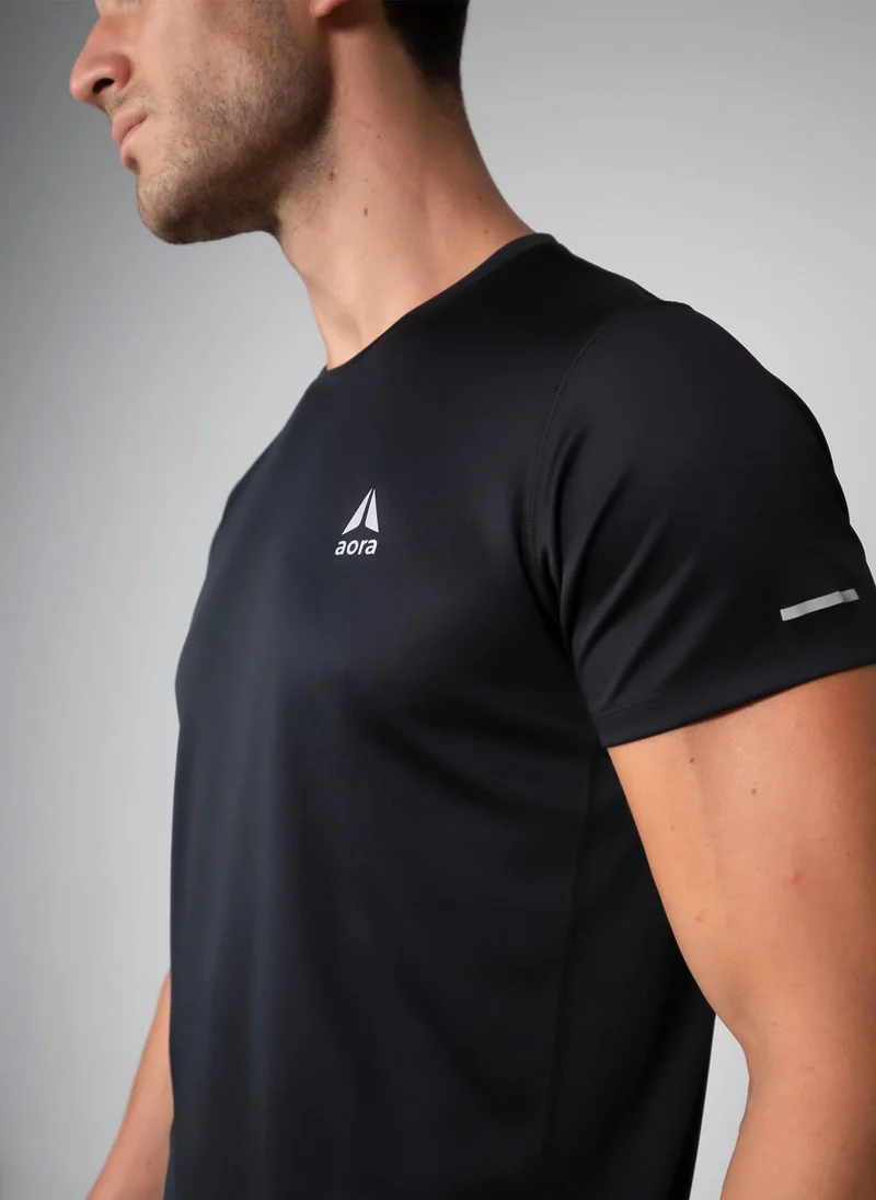 Aora  Aora Men's Ultralight Mesh Tee – Quick-Dry, High Ventilation, Barely-There Feel – Black for Men | Best Price UAE