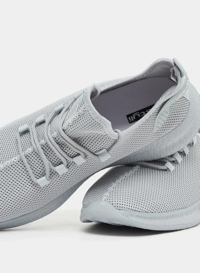 Styli Textured Knit Lace Up Sneakers