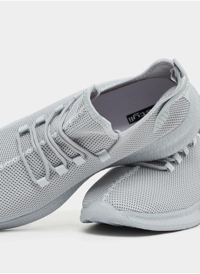 Styli Textured Knit Lace Up Sneakers  - Image 3