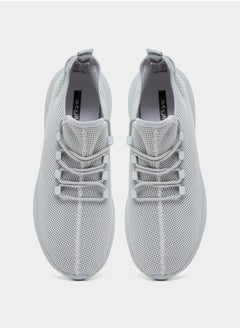 Styli Textured Knit Lace Up Sneakers  - Image 5