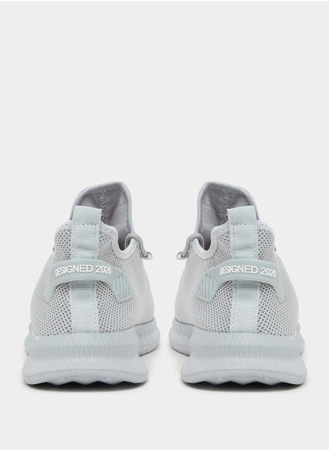 Styli Textured Knit Lace Up Sneakers  - Image 4