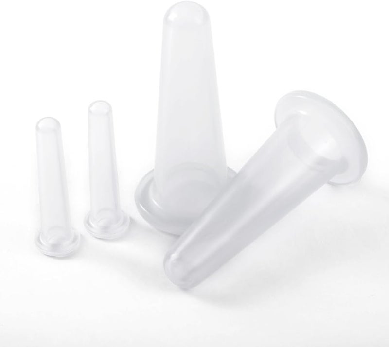 4Pcs Transparent Massage Cupping Set Silicone Mini Facial Cups Face Massager Helper Skin Care Neck Back Eyes Massaging Cup Safe to Use Dont Worry About Burns Health Care Products