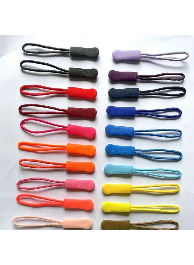 أزرار سحب سحابات PVC قابلة للفصل متعددة الألوان 50 قطعة مجموعة مانعة للانزلاق قلادة ذيل حبل - Image 1