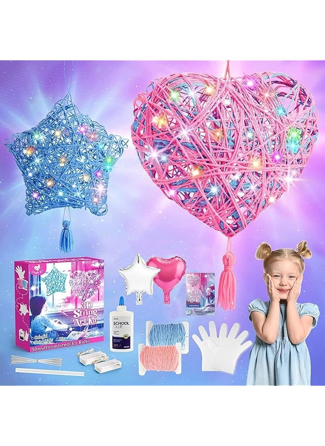 The Bros 3D String Art Kit for Kids | DIY Lantern Craft Kit with LED Lights & Tassels | Arts & Crafts Gift for Girls & Boys Ages 7-12 | Creative Toy for Home Decor & Festive Decoration Fun  - Image 1