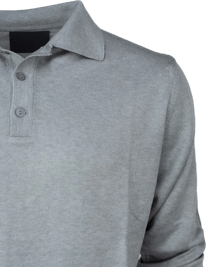 Oppland Men's Woolen Woven Sweater Pocketless Polo Collar Solid Color Classic Model Comfortable Cut Full Pattern