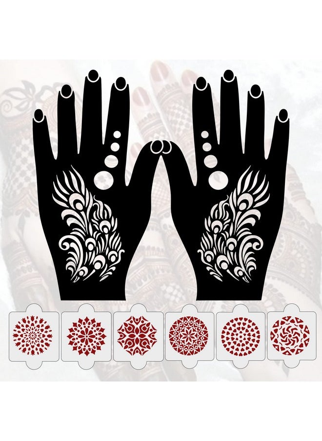 Pack Of 8 Pcs (2 Pcs Heena Stencil Tatto + 6 Pcs Laser Cut Pvc Reusable Heena Stencils), Heena Mehandi Sticker,Mehandi Stickers For Full Hand For Women, Girls And Kids, Easy To Apply,Ivnh-1017 - pzsku/Z0BEE1E85D6B1B450122EZ/45/_/1723297840/e0ed21af-44b3-4ff0-8991-df4f2a6efccc