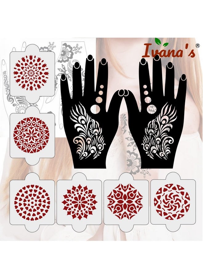 Pack Of 8 Pcs (2 Pcs Heena Stencil Tatto + 6 Pcs Laser Cut Pvc Reusable Heena Stencils), Heena Mehandi Sticker,Mehandi Stickers For Full Hand For Women, Girls And Kids, Easy To Apply,Ivnh-1017 - pzsku/Z0BEE1E85D6B1B450122EZ/45/_/1723297842/63f377aa-8dd9-43a5-94cf-65bfccc5d17f