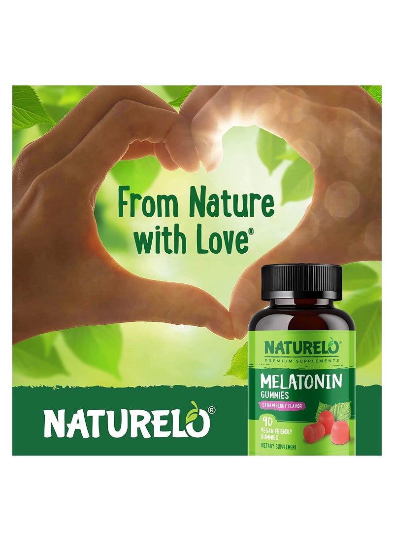 Melatonin Gummies Strawberry Flavor Formulated to Support A Healthy Sleep Cycle 90 Vegetarian Gummies Dietary Supplement