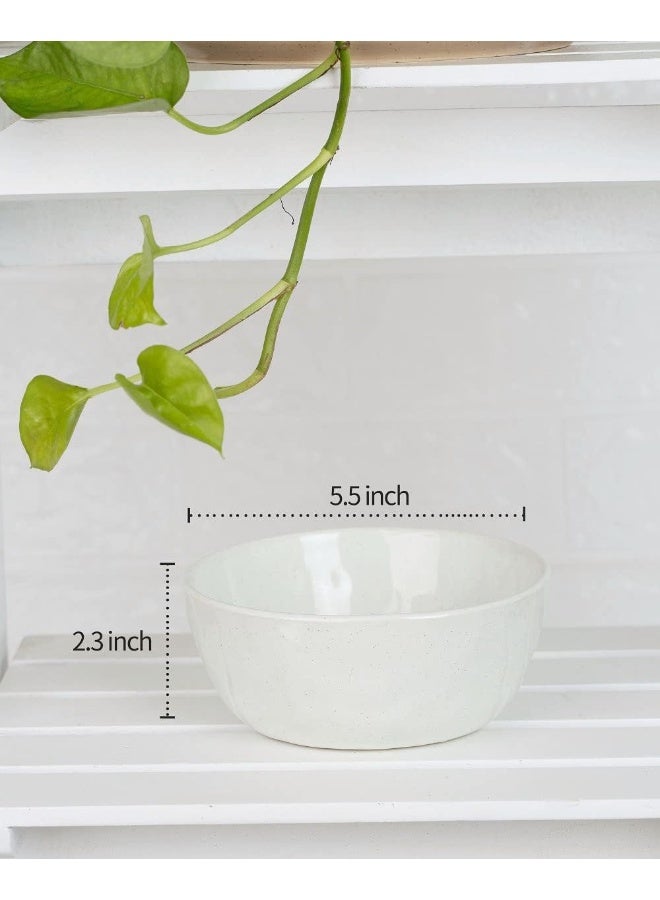 Famiware Mars 6 Piece Stoneware Bowls Set in 5.5 inches, Speckled Design, Serving Bowl for Cereal, Soup, Rice, Pasta, Scratch Resistant, Microwave & Dishwasher Safe, White - Image 3