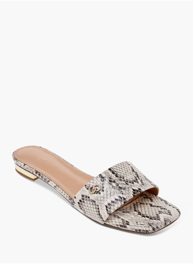 Celeste Women's Logo Accent Slip-On Flat Sandals  - Image 2