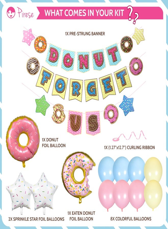 Pirese Donut Forget Us Party Decorations, Goodbye Banner Kit with Balloons for Coworker, Retirement, Going Away, Office Farewell and Leaving Party Supplies - Image 2