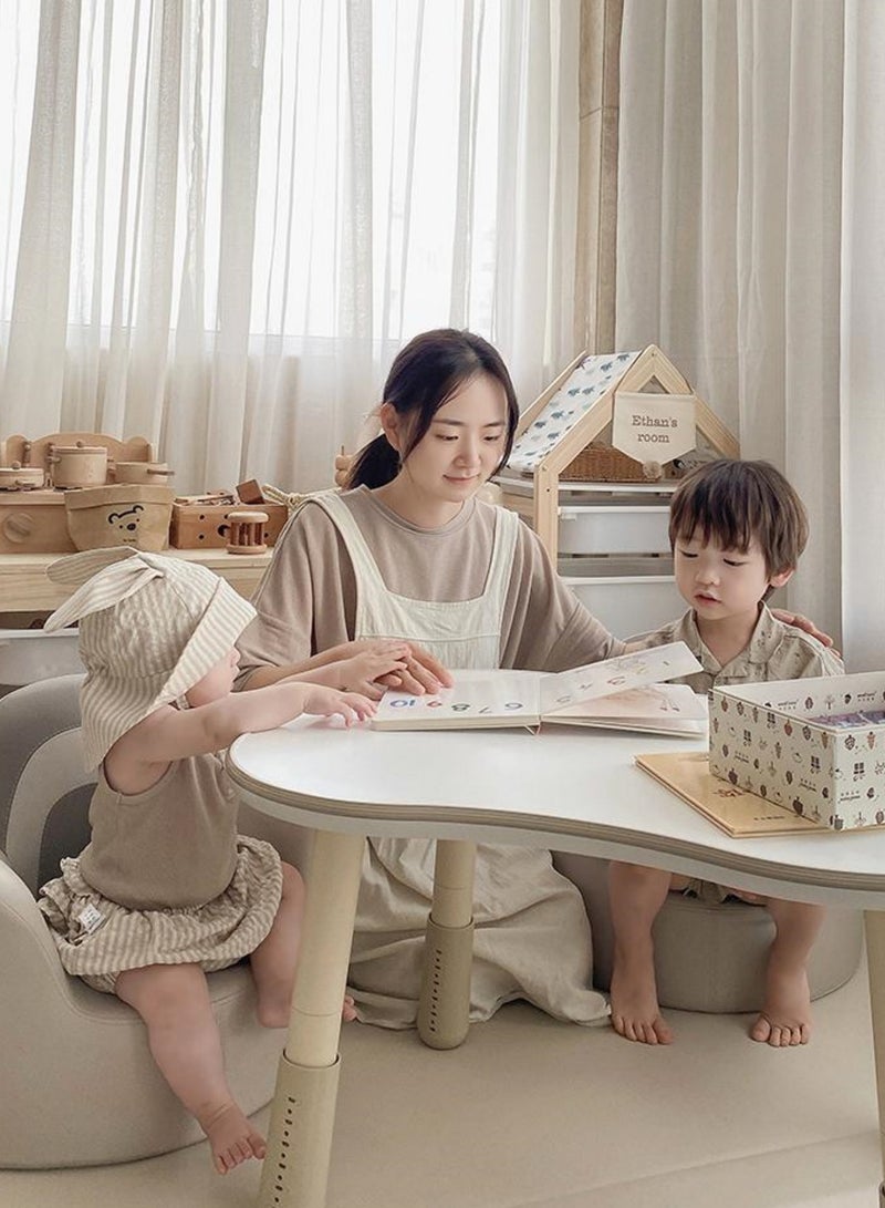 BEIE Kids Table 60x80CM, Adjustable Height Children Table with Surface can Draw, BPA Free - Image 1