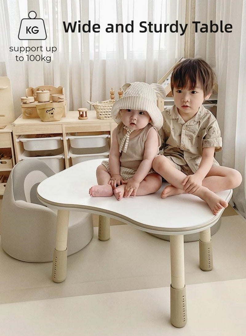 BEIE Kids Table 60*80CM,80x80CM, Adjustable Height Children Table with Surface can Draw, BPA Free - Image 4