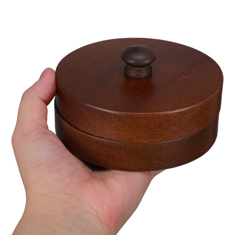 Wooden Ashtray with Stainless Steel Lid Windproof Cigar Holder for Home Outdoor Use - Image 5